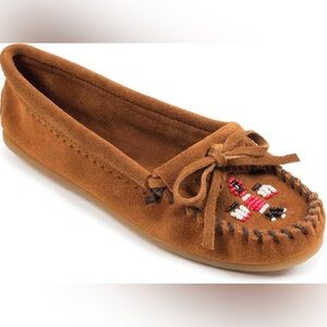 Minnetonka Women’s Thunderbird Moccasins / Brown Suede / Size 10